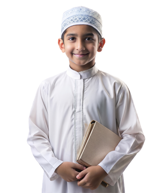 Muslim child reading the Quran
